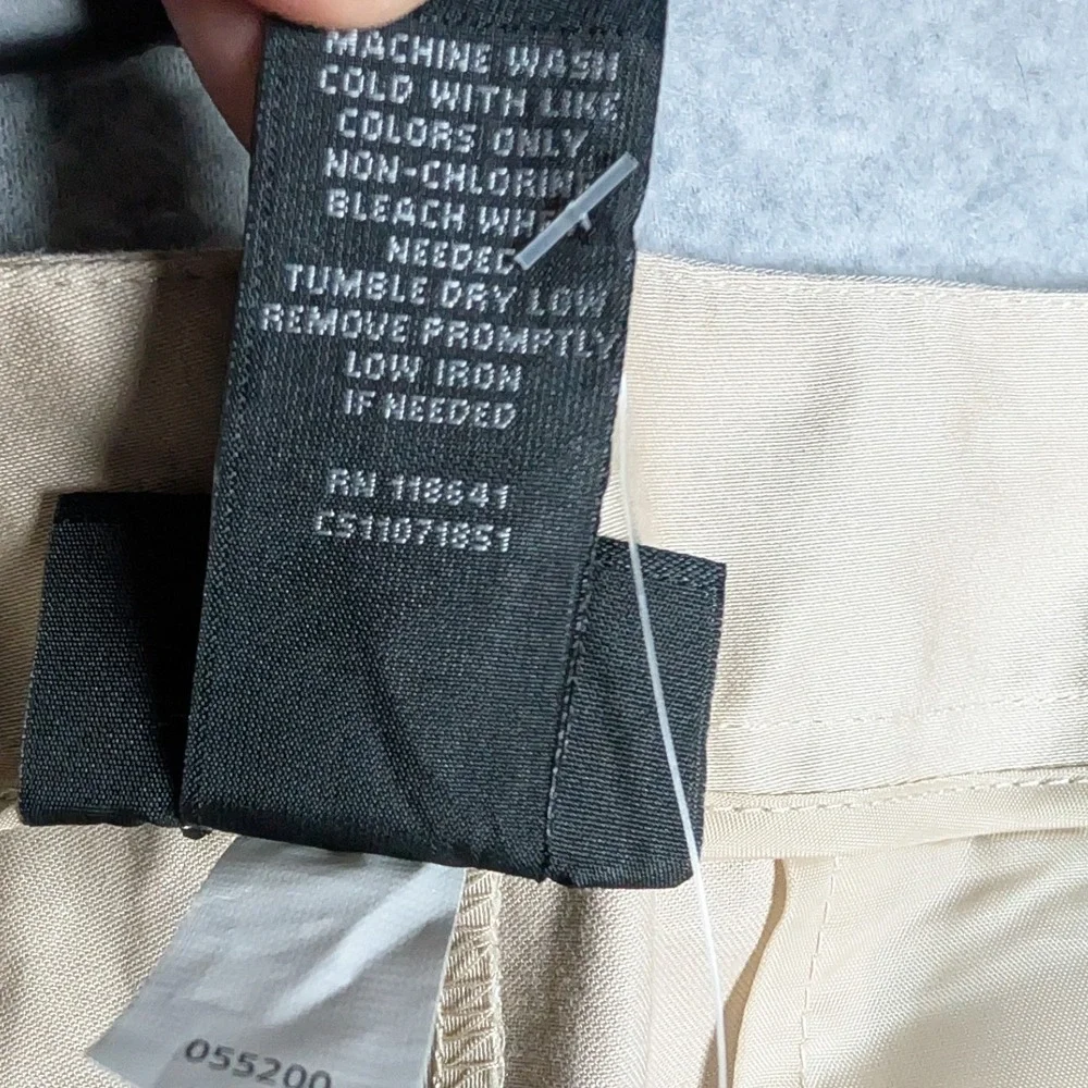 Lane Bryant Womens Trousers Size 18 Khaki Beige Cotton Stretch Cuffed Cropped - Picture 3 of 12